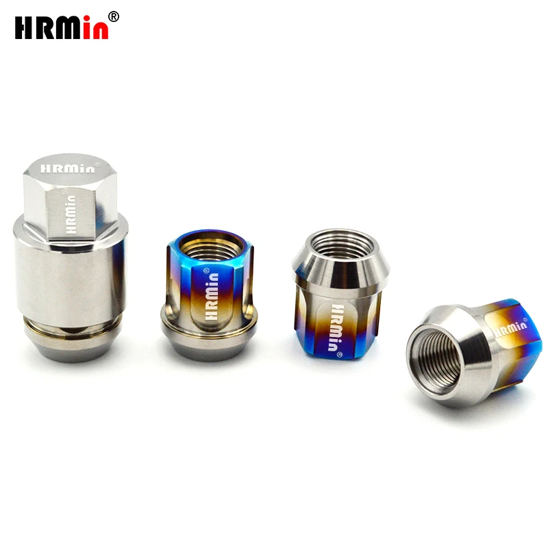 HRMin (12+4+1)ps Gr.5 titanium cone seat anti-theft wheel lug nut M12*1.5/M12*1.25/M14*1.5/M14*1.25mm