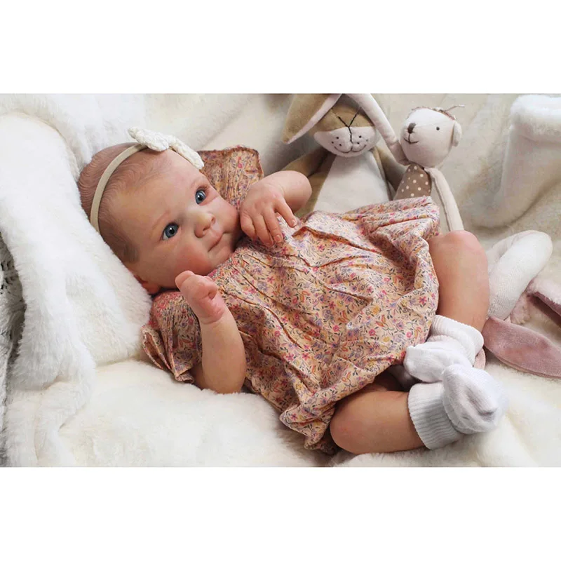 Bettie – poupée Reborn en coton doux de 45cm, avec cheveux peints, peau 3D faite à la main, poupée mignonne pour fille