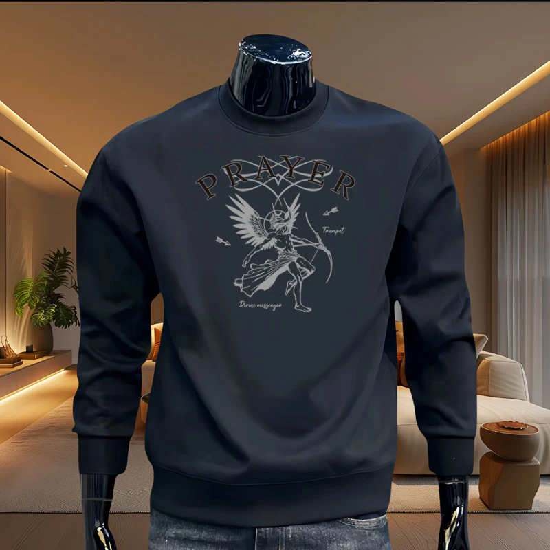 Men casual Clothing 2026 New Autumn Men pattern print Graphic Sweatshirts Hoodied loose Hip Hop Oversized Tees Sports Top