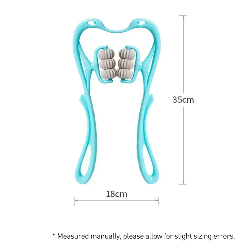 1 قطعة مدلك عنق الرحم ، مشبك رقبة يدوي متعدد الوظائف أسطوانة العجن 6 كرات مدلك استرخاء الكتف والرقبة