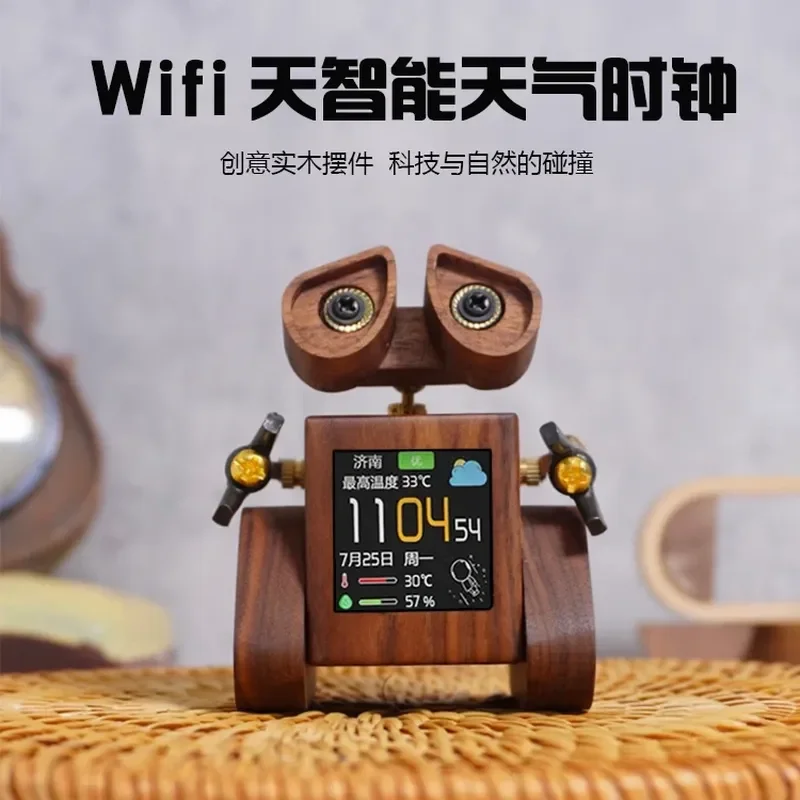 smart-wifi-desktop-weather-clock-tide-display-retro-robot-creative-gift-for-kid-birthday-home-office-decor