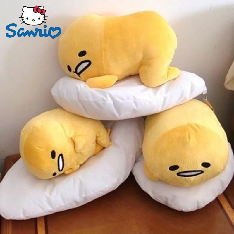 40cm Sanrio Gudetama pluszowe zabawki Kawaii figurka Anime miękkie pluszowe lalki leniwe poduszki z jajkiem urocze prezenty na urodziny dziewczynki