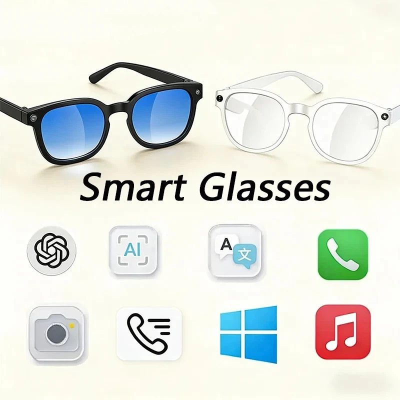 

4K Video Shooting AI Smart Sunglasses 8MP HD Camera Real Time Translation Bluetooth Call Recording Music Play