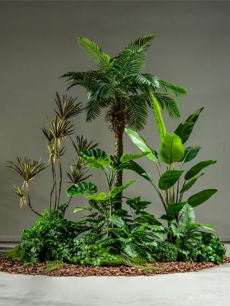 Landscape Combination Indoor Artificial Tree Shopping Window Scene Green Plant Landscape Bonsai Decoration
