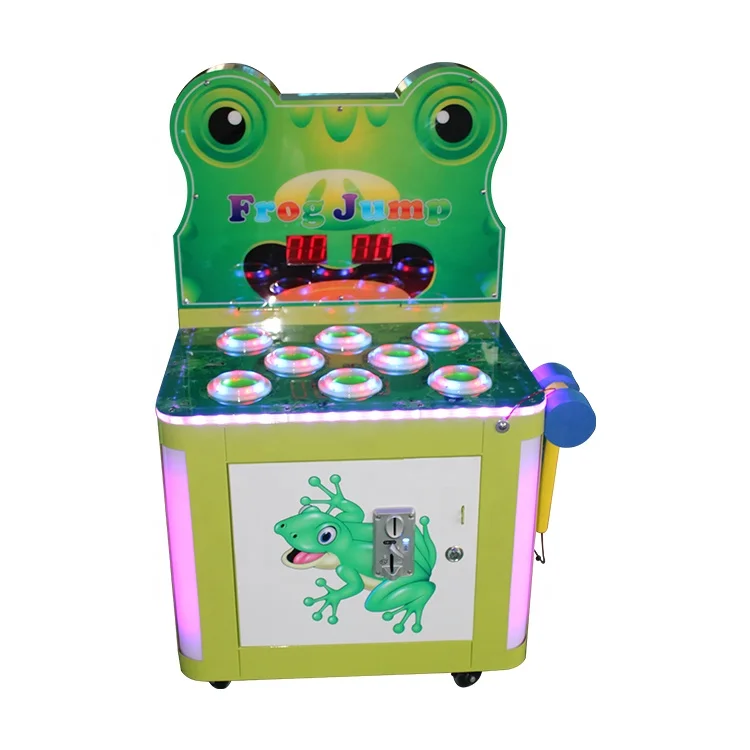 Coin pusher ticket redemption hit frog jump game machine crazy frog hammer game machine