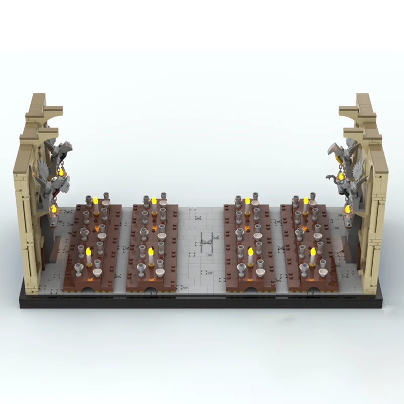 نموذج الفيلم الشعبي Moc اللبنات القاعة العظيمة (الجزء 2) نموذج الطوب لتقوم بها بنفسك تجميع لعبة البناء عطلة هدية عيد ميلاد