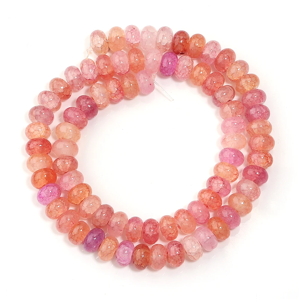 5x8mm Colorful Rondelle Glass Beads Loose Spacer Flat Round Abacus Jade Beads For DIY Charms Bracelet Necklace Decor Accessories image 3