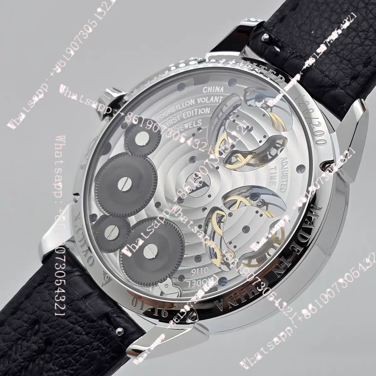 True Double Tourbillon Men's Business Perspective Hollow Mechanical Watch Sapphire Mirror Fashion Watch