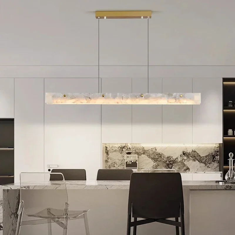 Modern Luxury Style Marble LED Chandelier for Dining Room Kitchen Bedroom Gold Decoration Pendant Lamp Design Suspension Light