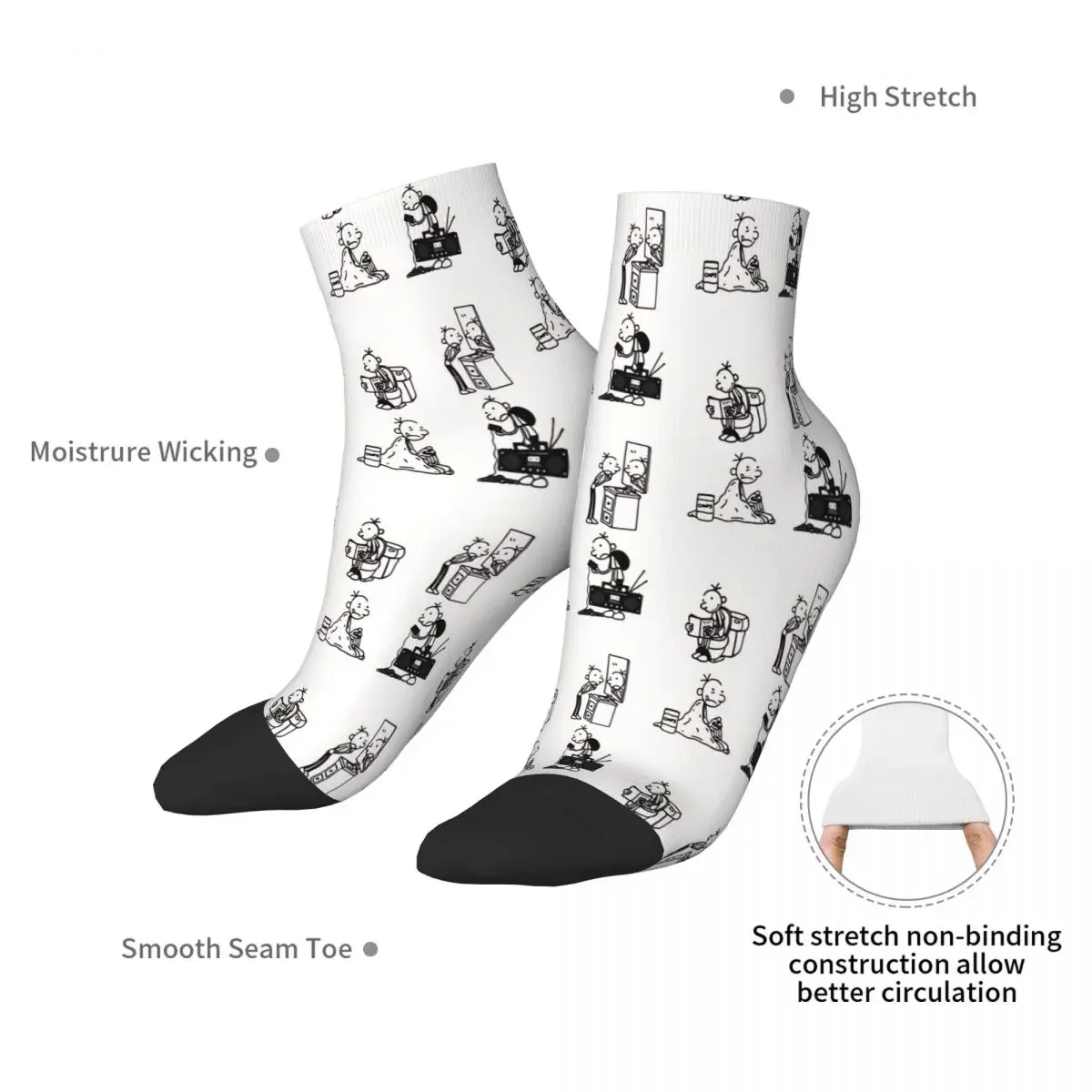 Estados de Greg Heffley Diary of a Wimpy Kid calcetines tobilleros de dibujos animados para hombre y mujer medias de primavera estampadas