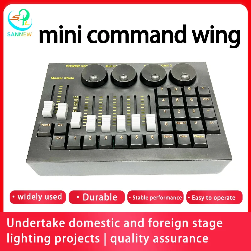 Новый контроллер освещения Mini Command Wing, версия MA2, проекционное по, для сцены, ПК, DMX консоль, Dj, диско, Свадебные огни, питание от USB