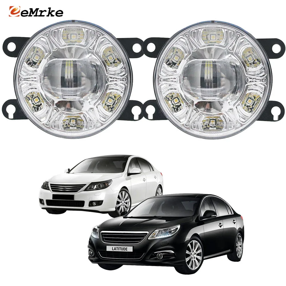 

Led Fog Lights Assembly PTF for Renault Latitude L70 Samsung SM5 2011-2021 with Lens + Car DRL Daytime Running Light Accessories