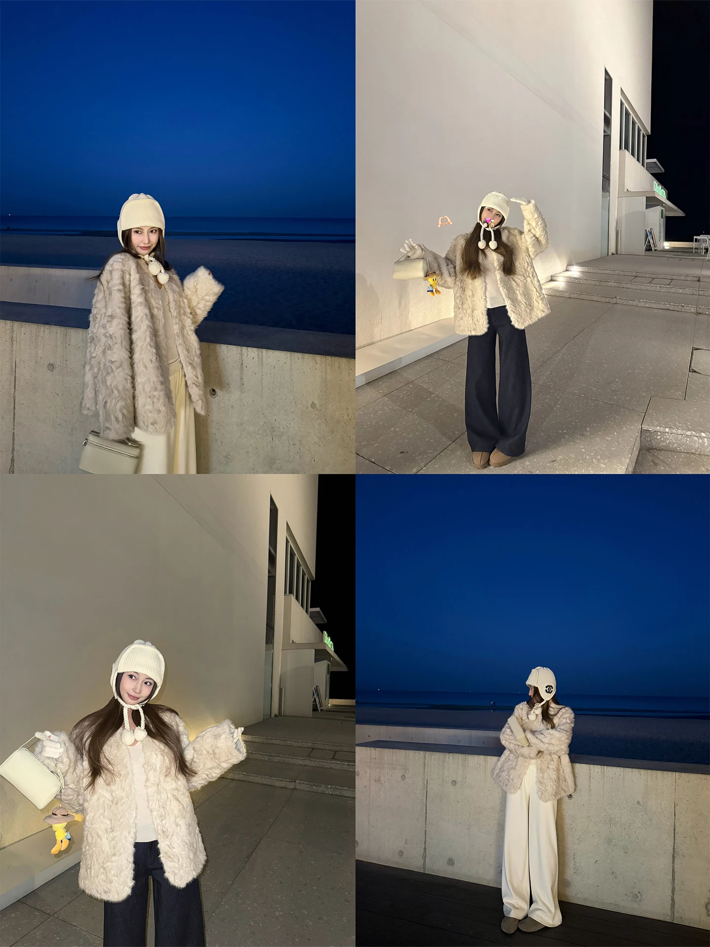 4PRIL レディース ショートファージャケット モックファー レースシープスキン スタンドカラー スリミング 冬用コート 環境に優しい ファッションインナーウェア