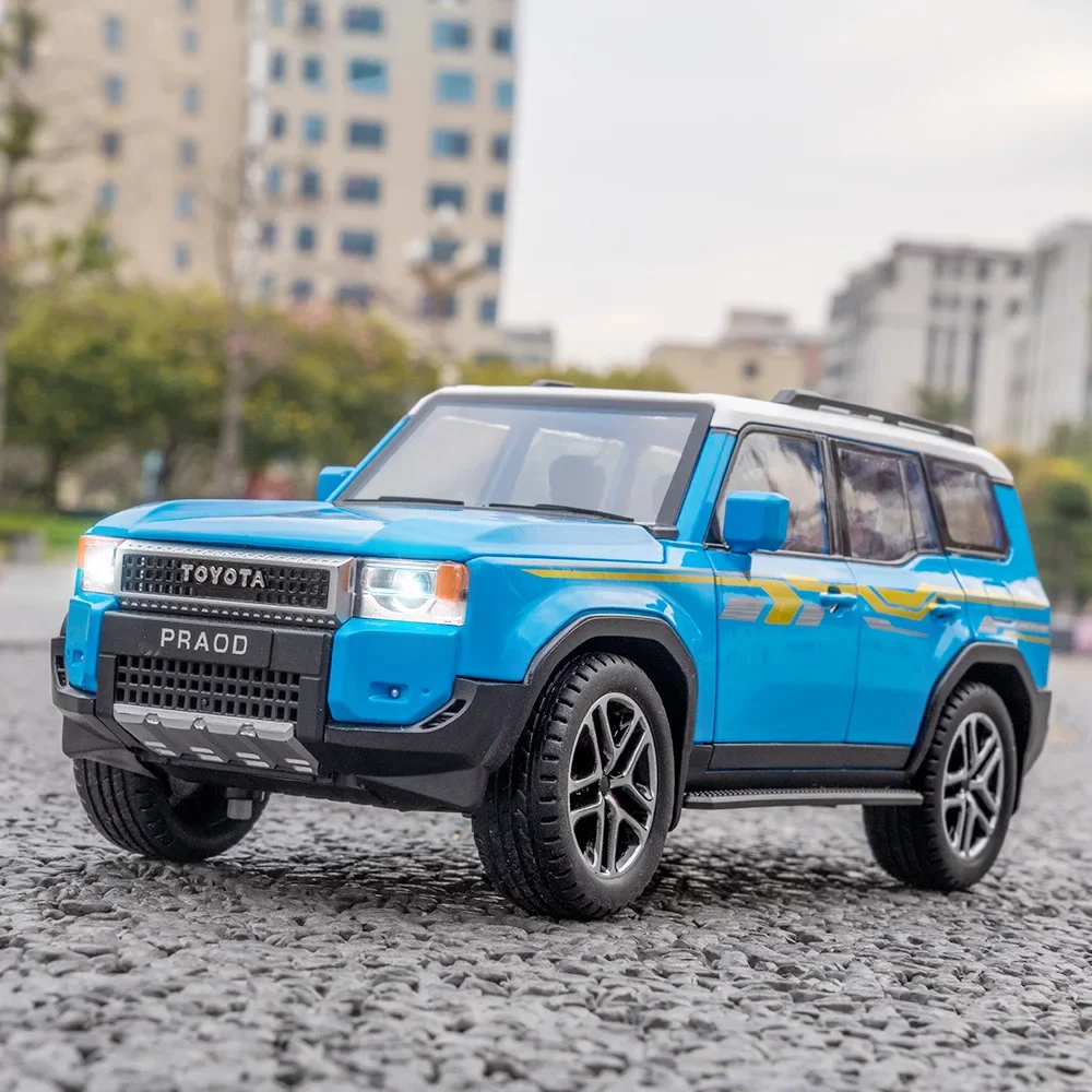 1:24 TOYOTA Prado LC250 SUV Alloy Car Model Diecast Metal Off-road Vehicles Car Model Sound and Light Children Toy Gift