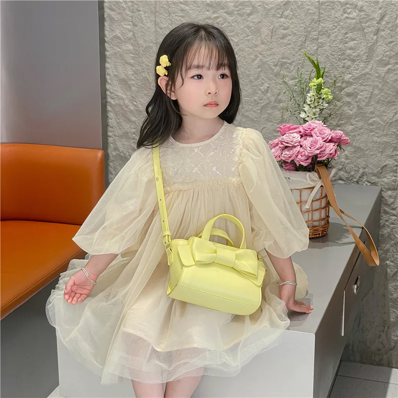 Bow shaped children handbag fashionable solid children crossbody bag for women children messenger bags сумка женская bolsa 2024