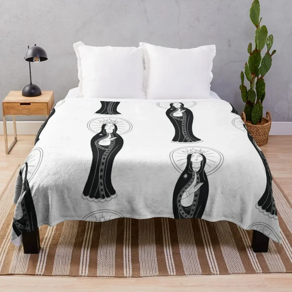 Our Lady of Lourdes 2 Throw Blanket halloween Weighted Retros Polar Blankets