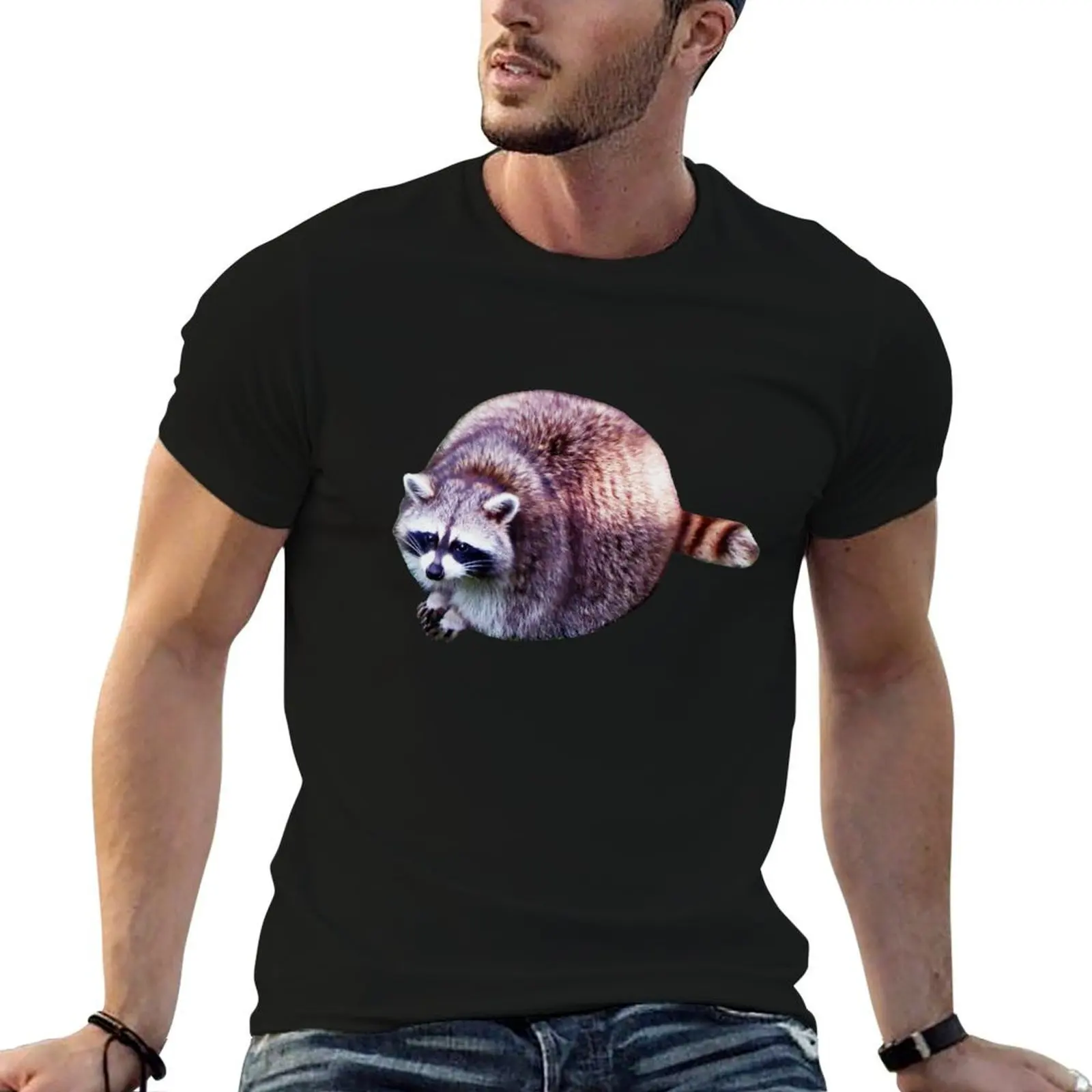

fat raccoon T-Shirt man t shirt graphic man t shirt summer T-Shirt
