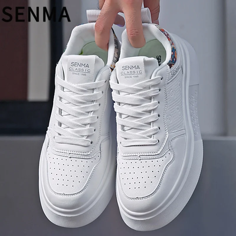 

SENMA Men's Shoes Lightweight Men's Tennis Shoes Thick Bottom Casual Fashion White Sneakers Comfortable Walking Shoes Sneakers