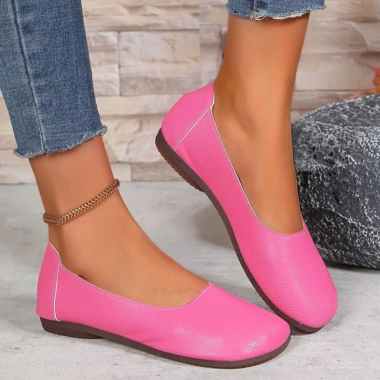 2026 نعل مسطح حذاء واحد جولة تو الفول أحذية جديدة لينة سوليد أحذية نسائية كبيرة الحجم حذاء واحد أحذية الجدة #2