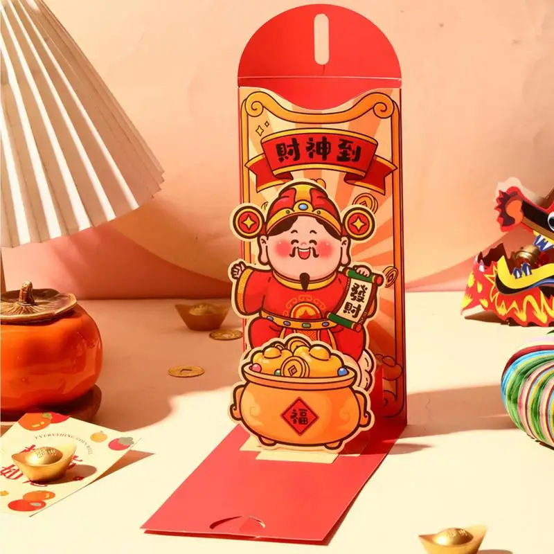 3D Chinese Dragon Long Luck Money Bag Red Pocket Hongbao Paper Envelopes Spring Festival 2024 New Year Red Envelope