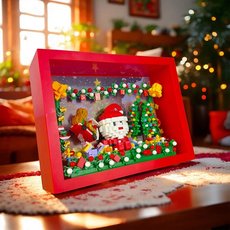 Presentes de natal papai noel árvore 1156 peças blocos de construção diy molduras bloco montagem brinquedos perto do ano brinquedos para crianças criança