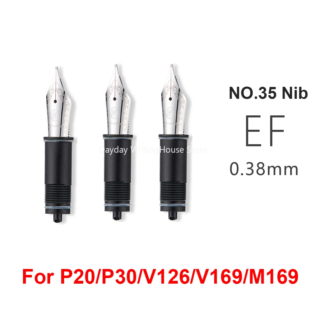 3Pcs Asvine Fountain Pen Replaced Nibs, EF/F/M Gold/Silver Nib for Asvine P20/P30/V126/V169/M169 NOT Fit for P36/V200