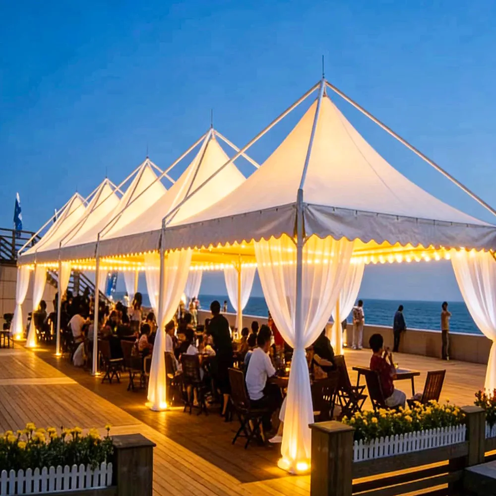 Custom Aluminum Pagoda Peak Tent Waterproof Durable Canopy Shelter for Beach Grass And Celebration Party Reception Events