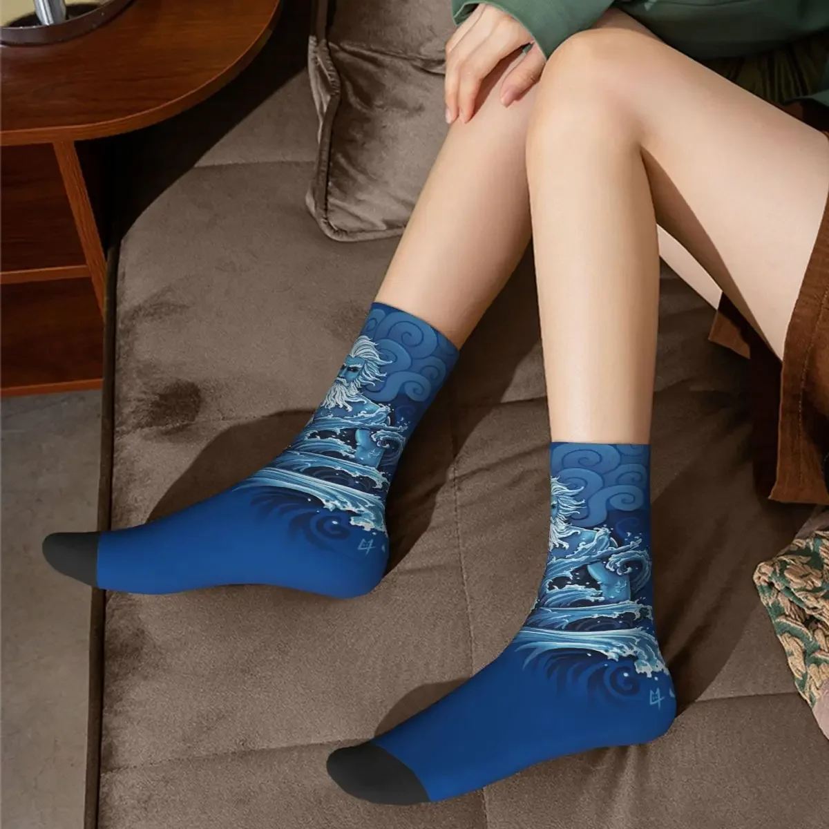 Poseidon-calcetines largos supersuaves para hombre y mujer, medias Harajuku, accesorios para todas las estaciones, regalo de cumpleaños