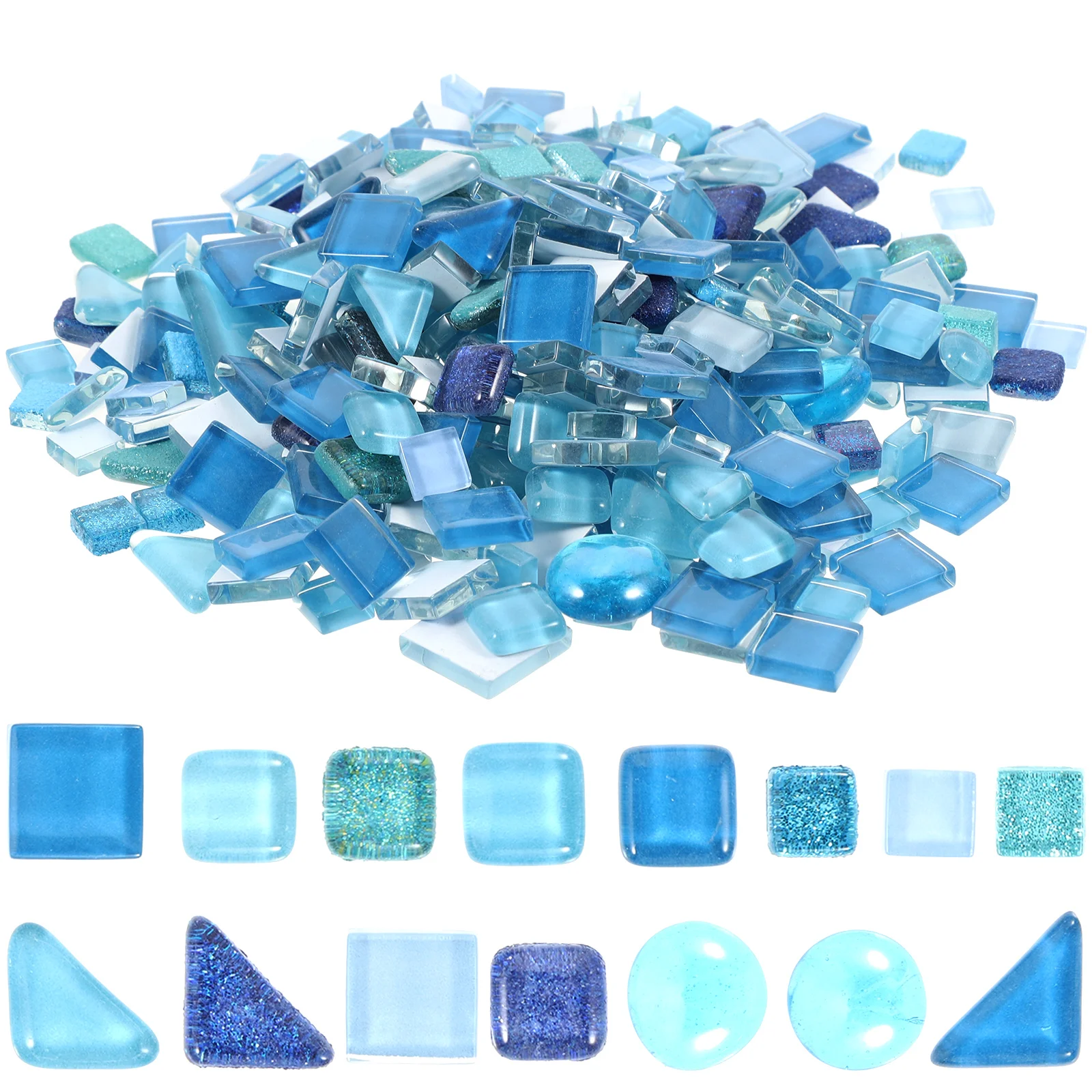 

Bucket of Mosaic Tiles Pieces Handmade Craft DIY Materials Smooth Uniform Thickness Glass Tiles for Birthday Wedding Christmas