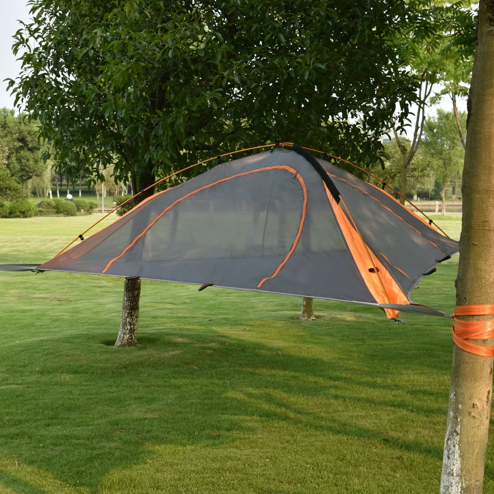 China manufacturer 210t grids polyester pu coating waterproof camping hanging tree tent