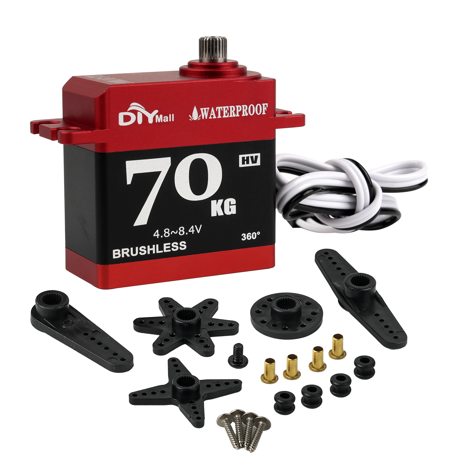 

4PCS 70KG Digital Servo Motor BLS-HV70MG metal 4.8-8.4V 180/270 Degree Waterproof High Torque Angle Controllable for RC Car 1:8