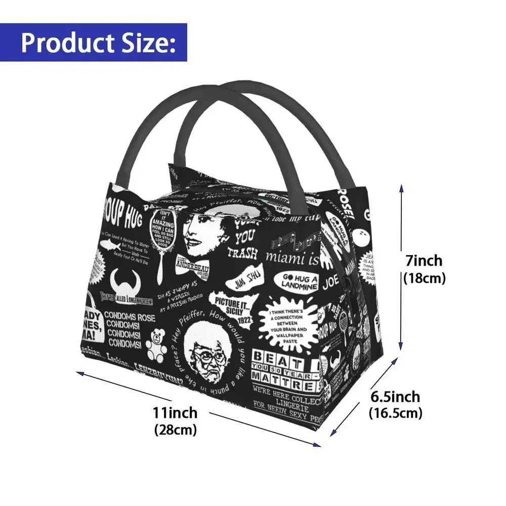 Golden Girls Warhol Pop Art Insulated Lunch Bag for Women Waterproof 80s Sitcom Thermal Cooler Lunch Tote Office Picnic Travel