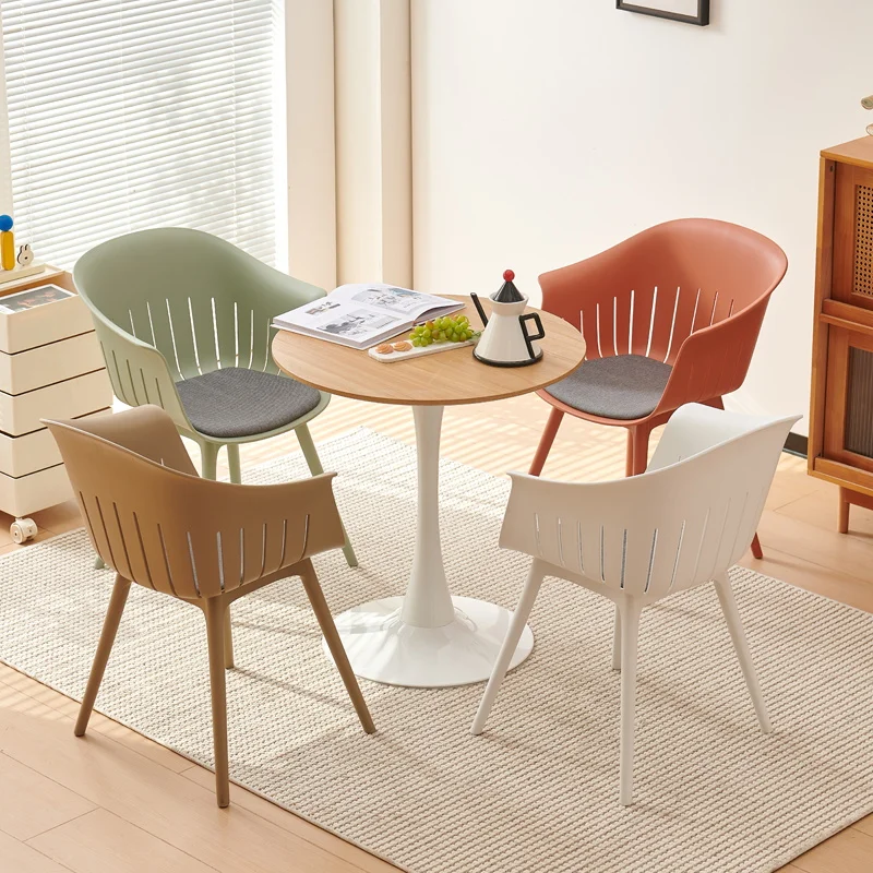 Nordic Plastic Dining Chair Heavy Duty Thickened Dining Chair Modern Stylish Backrest Chair Home