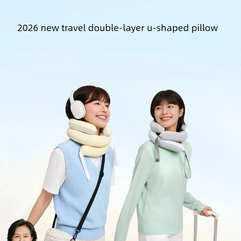

U Shaped Travel Neck Pillow Portable for Airplane High Speed Train Sleeping Car Nap Cervical Support Soft Breathable Pillow Rest