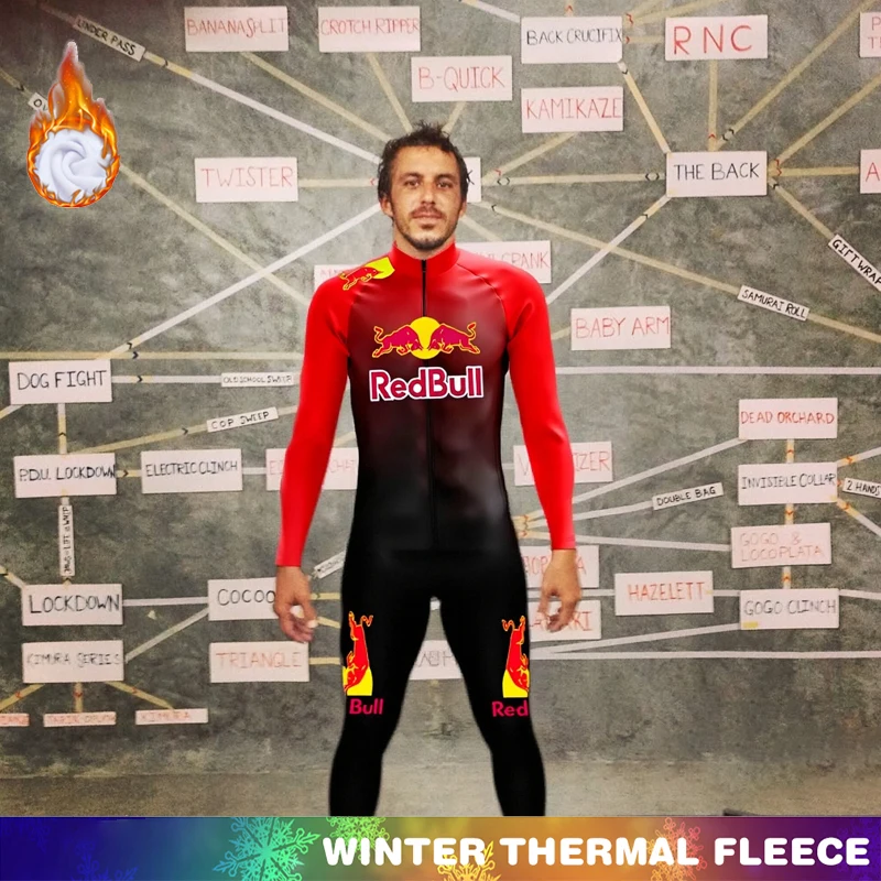 

Red Bull Winter Thermal Fleece Cycling Jersey Clothes Man 2024 Retro Set Men Clothing Men's Termal Bicycle Sportswear Jackets