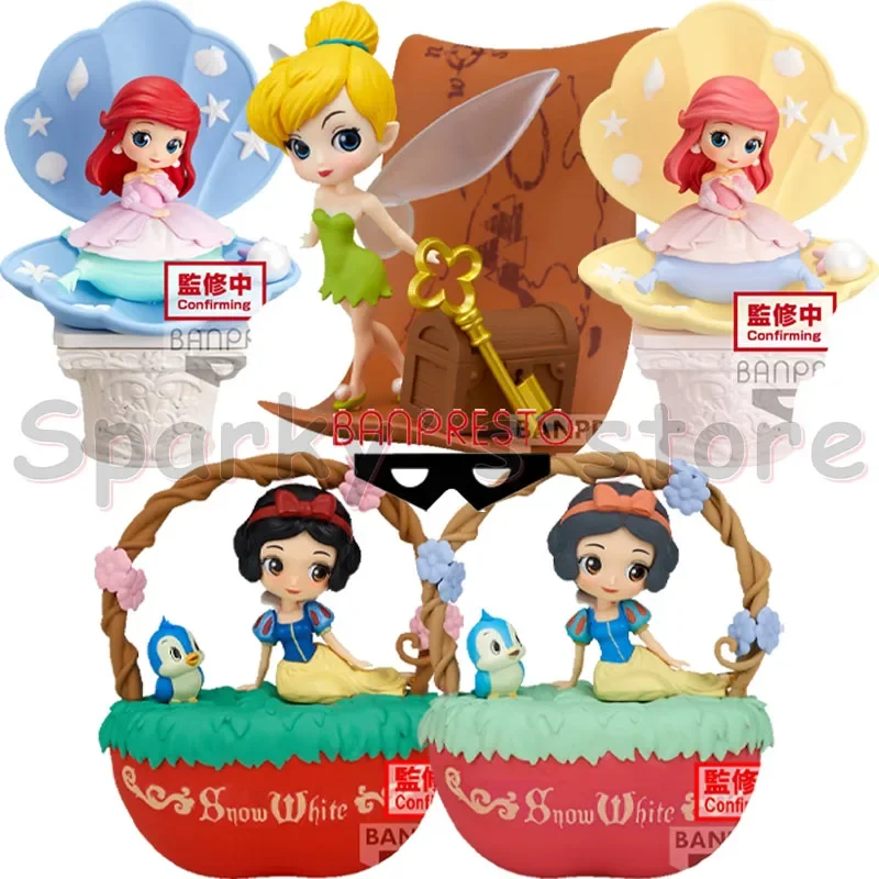 

Bandai Original Q posket stories Disney Characters Anime Figure Snow White Ariel Tinker Bell Action Figure Toys For Kids Gifts