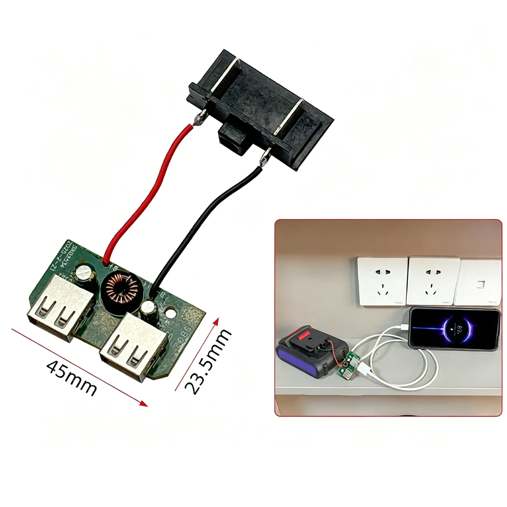 Voltage Regulation-Module For Battery Adapter For-Dayi 21V Batteries Dual USB Charging 5V For Mobile Phones Power Tools Parts
