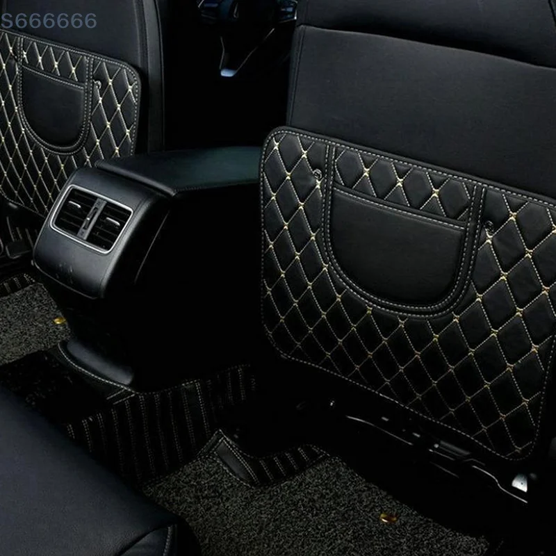 

PU Leather Car Anti-Kick Mats Auto Seat Back Protector Cover Half-Size Black Car Back Seat Organizer Interior Accessories