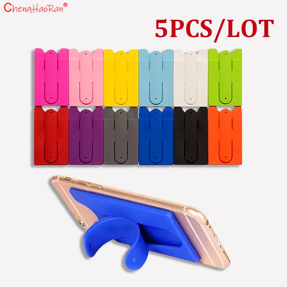 

5pcs/lot Mobile Phone Card Holder U-shaped Mobile Phone Silicone Back Sticker Card Sticker Bank Card Holder Lazy Phone Holder