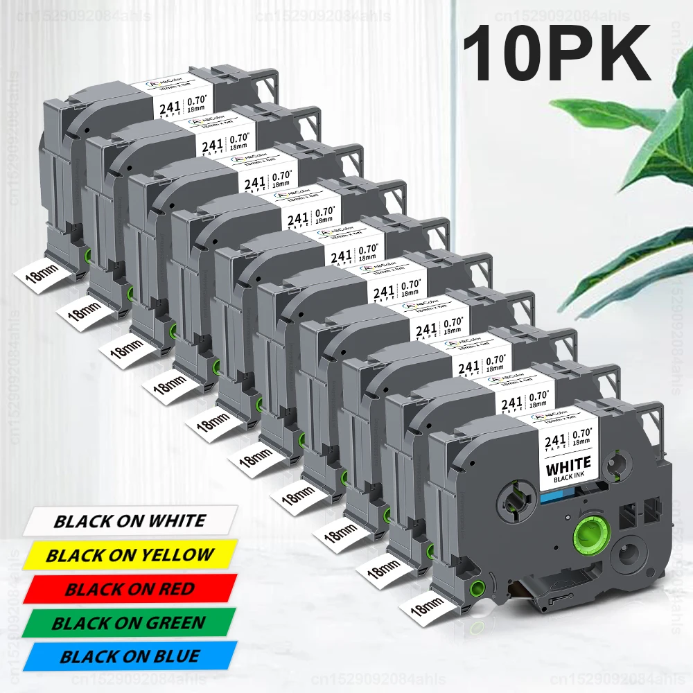 

5 шт./10 шт., 18 мм, TZe241, совместимая с Brother P-Touch, лента для этикеток TZe tze241 141 441 641 для принтера этикеток Brother PT-D400 PT-E550W