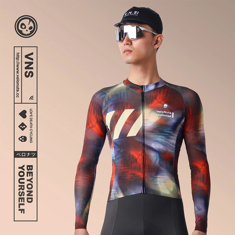 Velonuts Cycling Jersey Man Breathable Long Sleeve Cycling Maillot Men’s Summer MTB Road Bike Jersey Pro Team Cycling Jersey