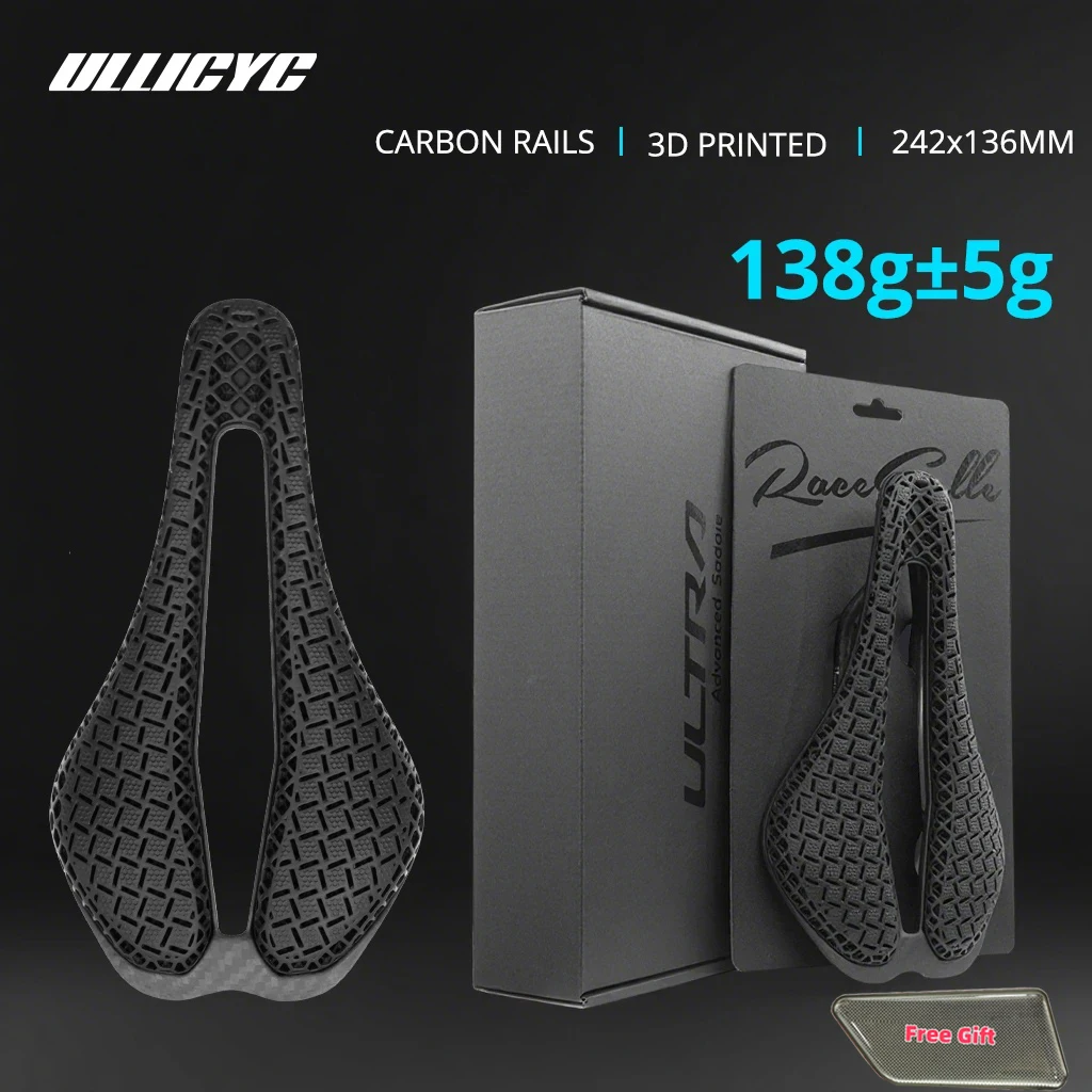 

3D Printed Bicycle Saddle Ultralight Carbon saddle 242*136mm 138g Bike Saddle for MTB Gravel Road Bike Seat bicycle part