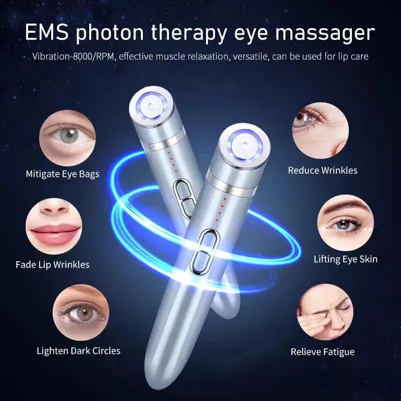 Red Light Therapy Anti-Aging Eye Massager Hot Compress Eyes Fatigue Relief Relaxation Relieve Dark Circles EMS Vibration Eye