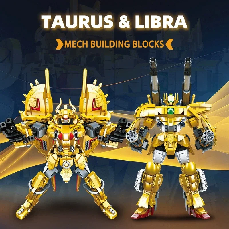 Ideas Series Taurus Mecha Building Blocks Creative Expert Libra Mech Robot Model Bricks Toys For Children Christmas Gift Moc