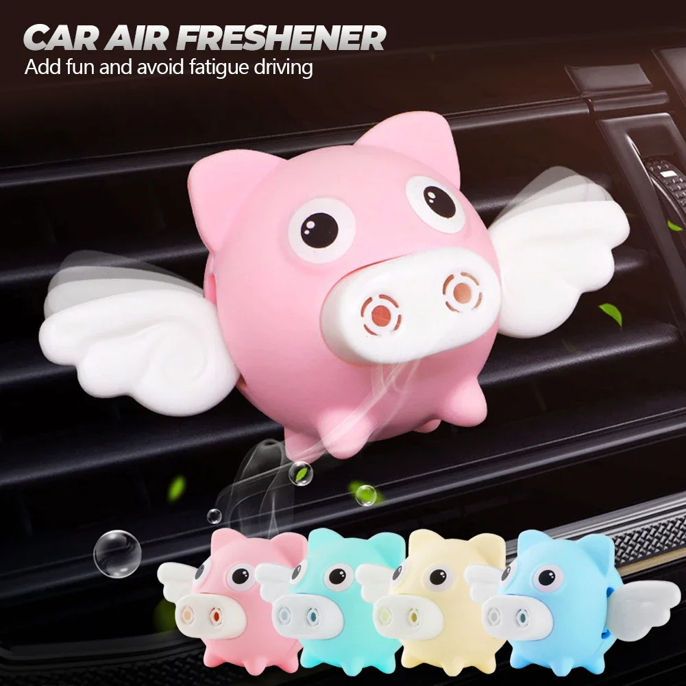 Car Smell Aroma Diffuser Shaking Wings Angel Piggy Vent Clip Car Air Freshener Scent Auto Decor Toys In Car Accessories Interior