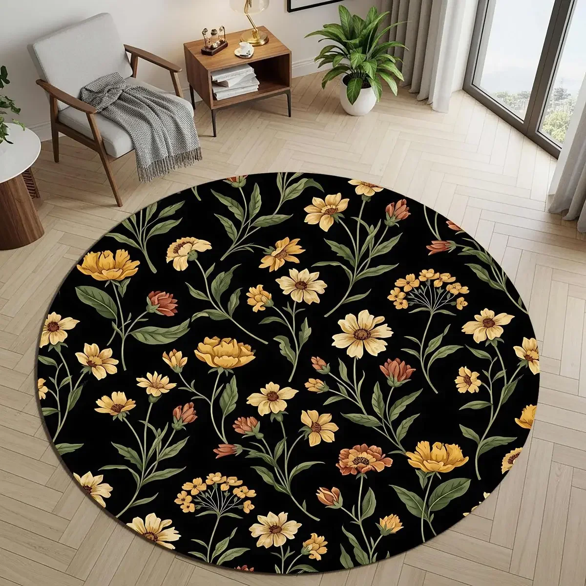 Round Rug – Fantasy Eye, Ocean Vortex, Koi Pond & Waterfall Art for Modern Home Decor