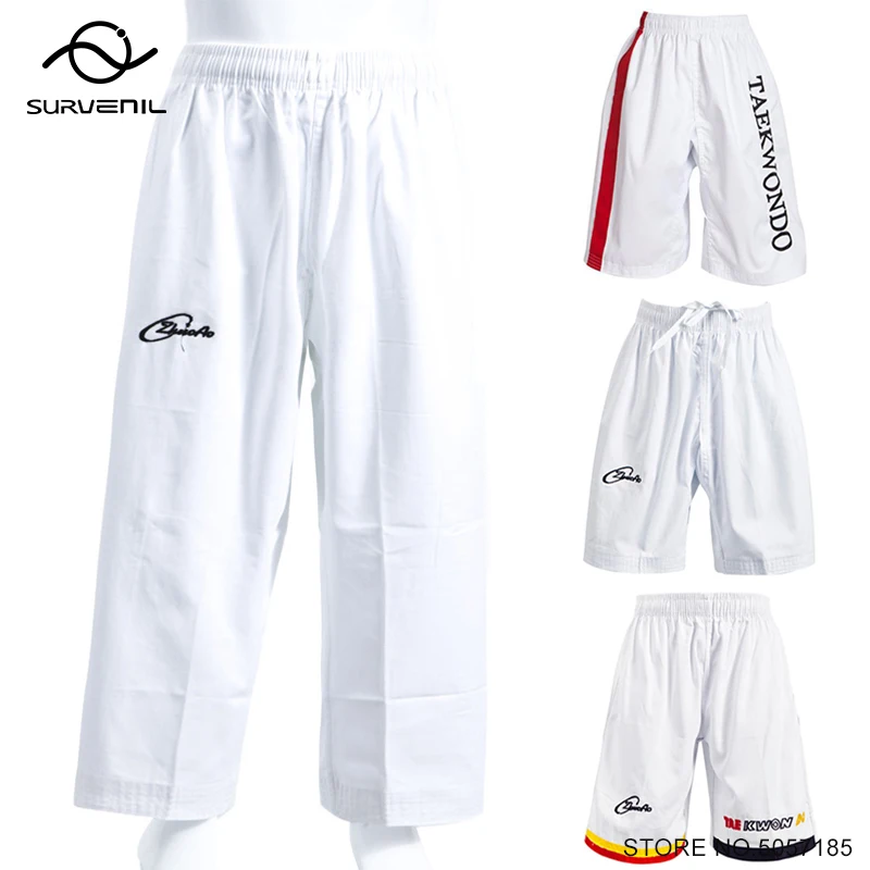 Taekwondo Pants Kids Men Women Cotton Fight Kickboxing Shorts WTF Karate Judo Dobok Uniform TKD Clothing Muay Thai Boxing Shorts