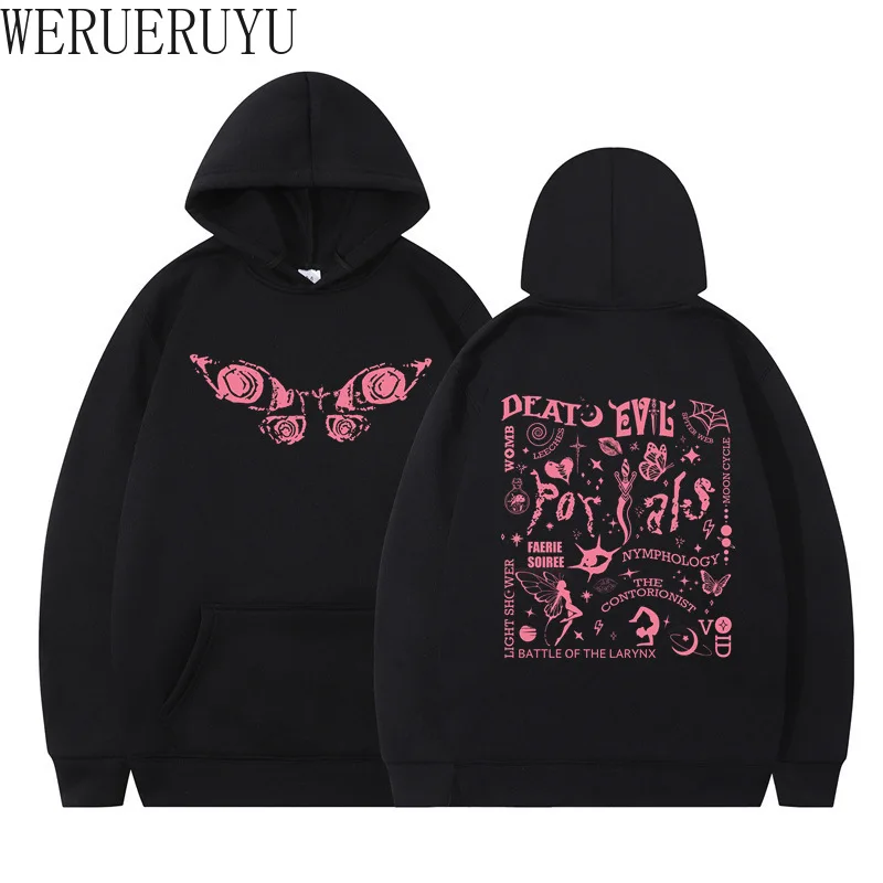 Long Sleeve Loose Hip-hop Hoodie Women Y2k Clothes Autumn Winter Streetwear Black Graphic Pullover Sweatshirts Hoodies Women New