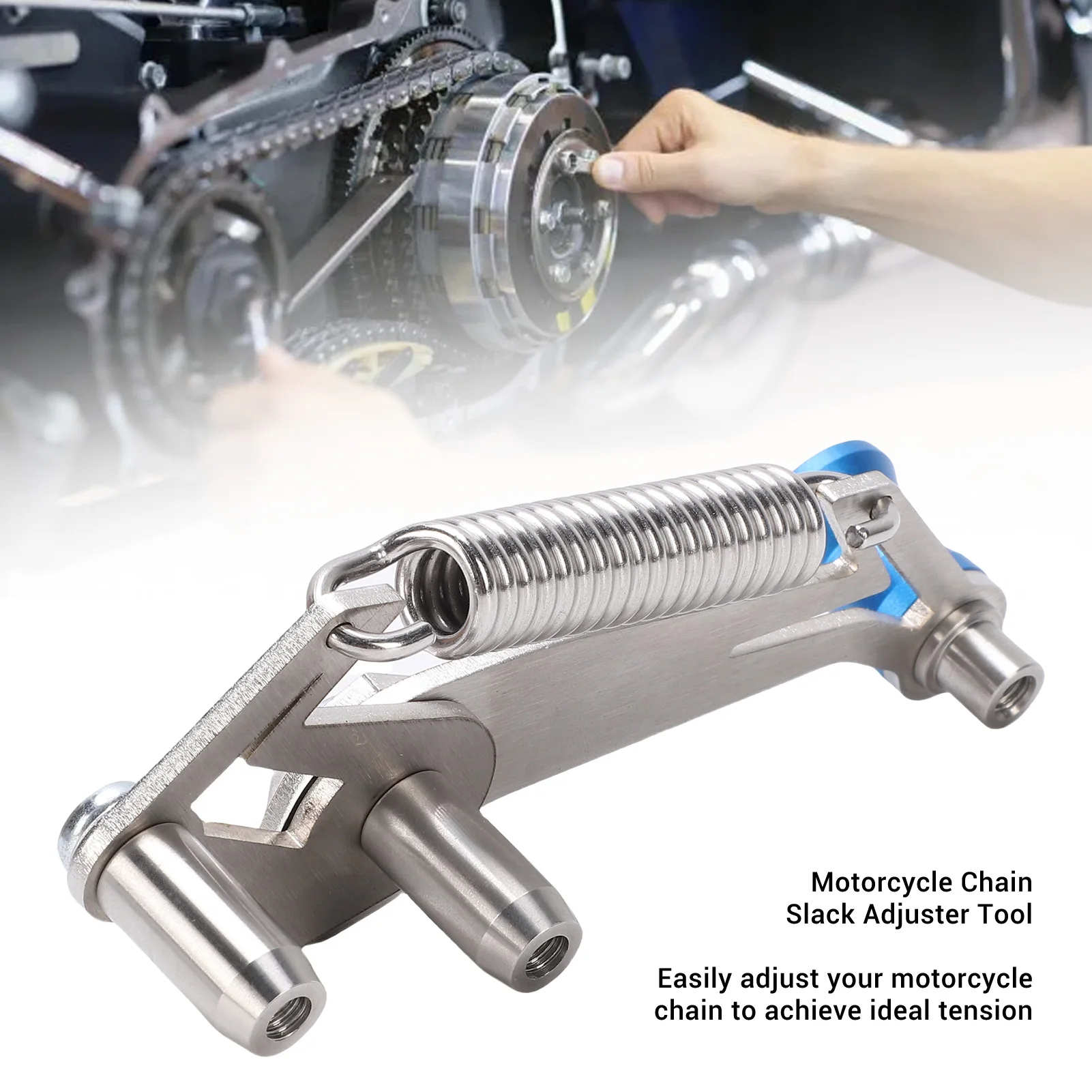 New Motorcycle Chain Slack Adjuster Tool 304 Stainless Steel Quick Precise Chain Slack Adjustment Slack Setter Tool