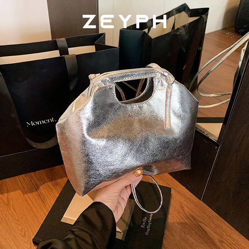 

ZeyphSilver Folded Chain Buet Bag Women's Crossbody oulder Bag Summer New Sle Casual Soft Handle Polyester Magnetic
